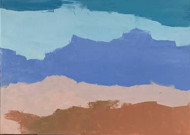 On the beach. Abstract seascape painting. thumb