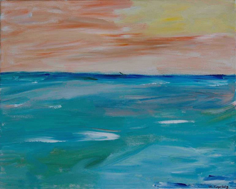 Peach Sunset Painting by Mary Kinzelberg | Saatchi Art