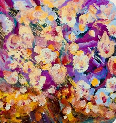 Original Abstract Expressionism Floral Paintings by Mary Kinzelberg
