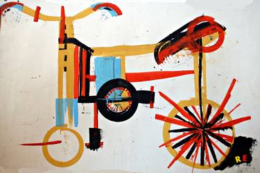 Print of Modern Bicycle Paintings by Sinisa Janjic Re