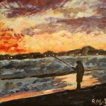 Original Impressionism Beach Painting by Rosanne Bredenhann