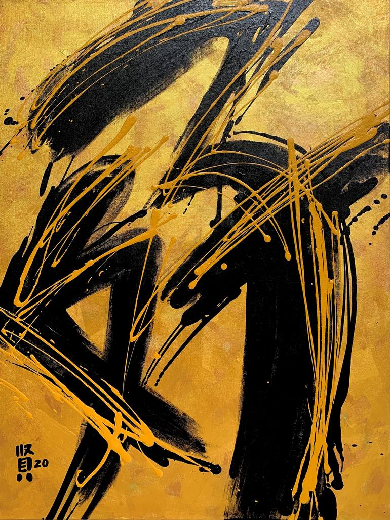Original Abstract Calligraphy Paintings by Michelle Yap