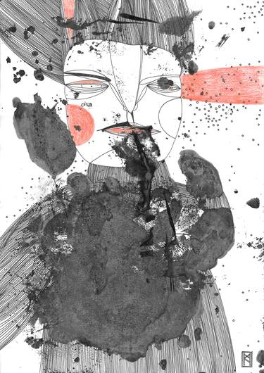 Original Abstract Portrait Drawings by Anna Malchenko