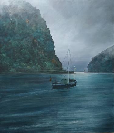 Original Realism Sailboat Paintings by Ted Toms