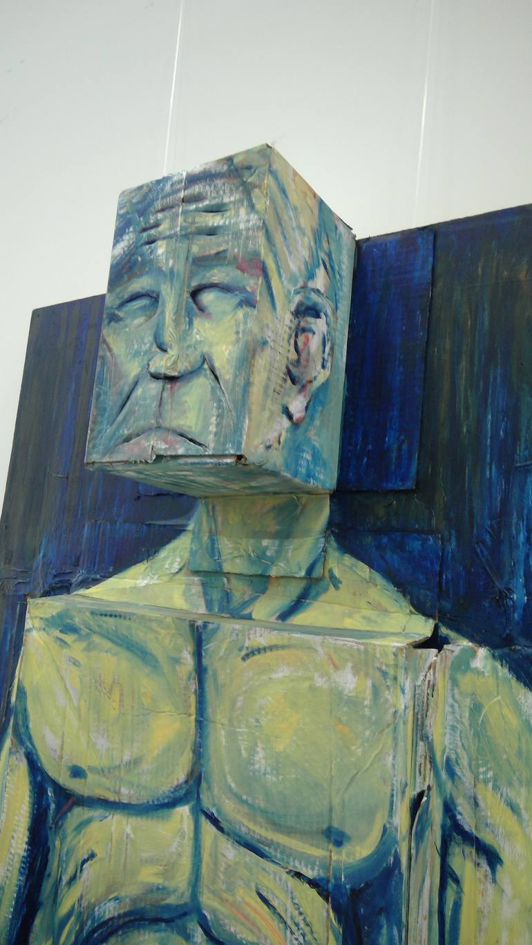 Original Cubism Men Painting by Xavier Benlloch
