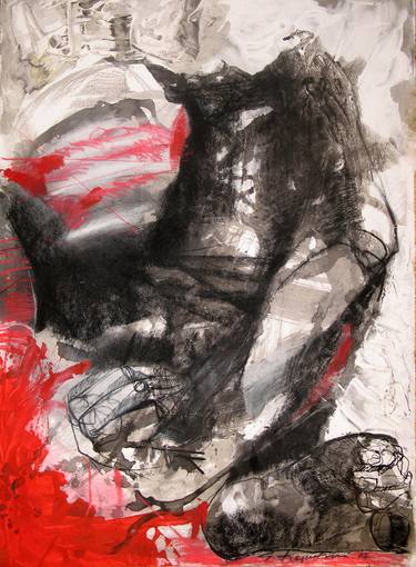 Print of Abstract Expressionism Nude Mixed Media by Goce Trajkovski