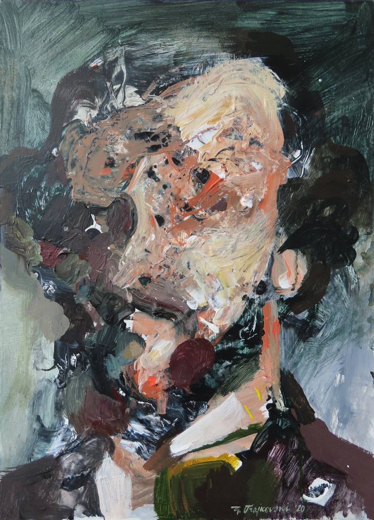 Print of Abstract Expressionism Portrait Paintings by Goce Trajkovski