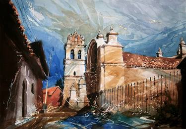 Print of Figurative Architecture Paintings by Oscar Cuadros