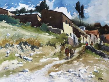 Print of Figurative Landscape Paintings by Oscar Cuadros