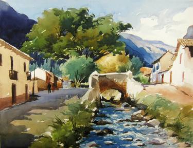Print of Landscape Paintings by Oscar Cuadros