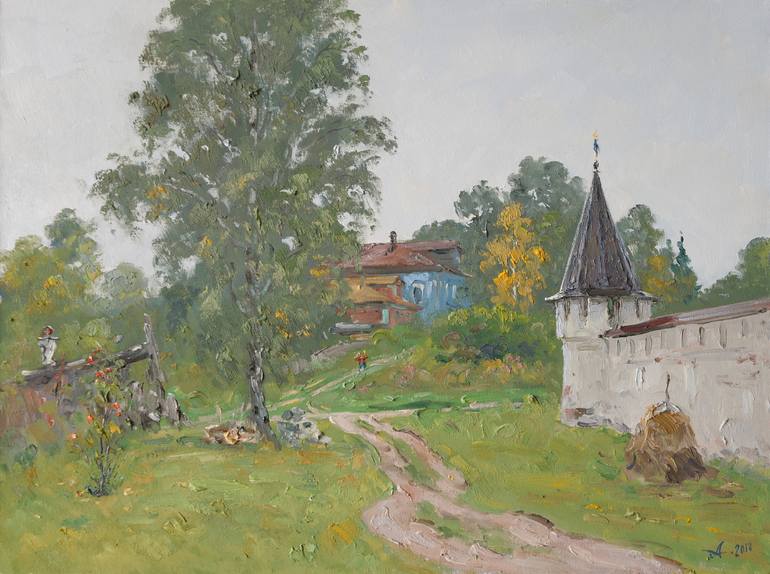 Behind the fence of the monastery Painting by Alexander Alexandrovsky ...