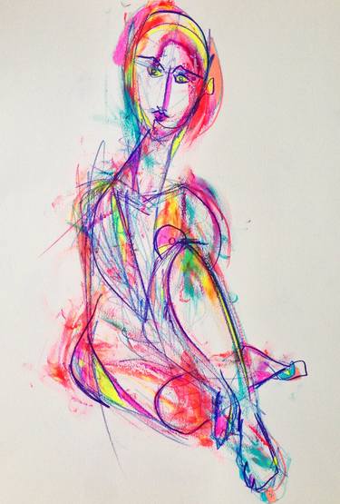 Print of Abstract Women Drawings by David Dehaineault