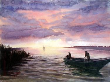 Print of Realism Boat Paintings by Sergii Grygoriev