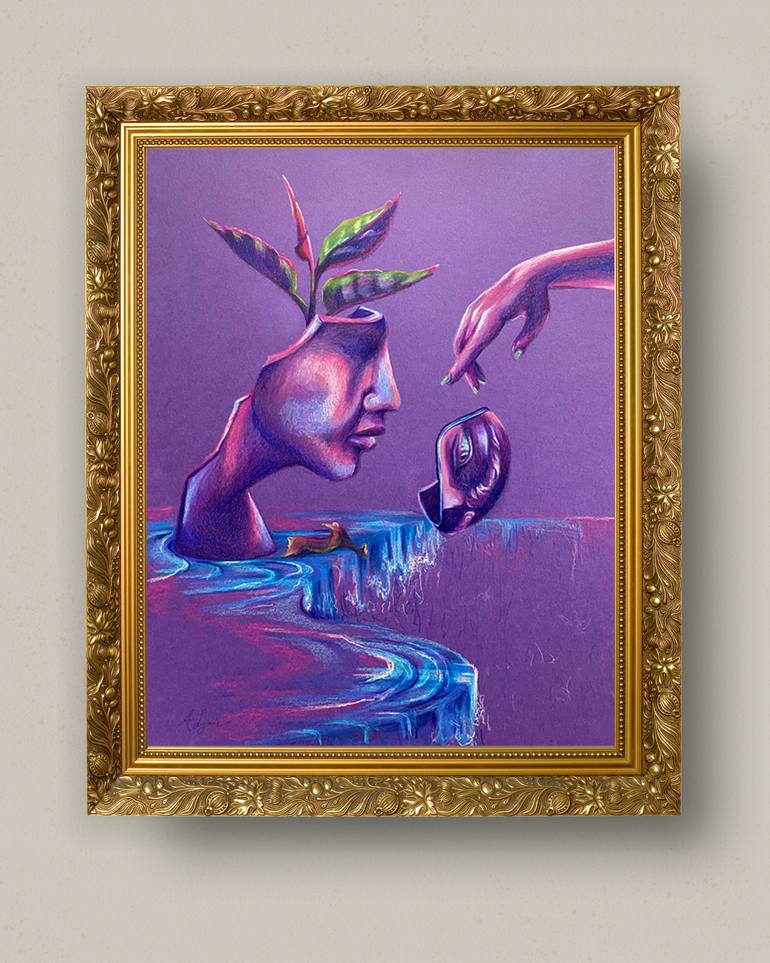 Original Surrealism Nature Drawing by Allyson Cook