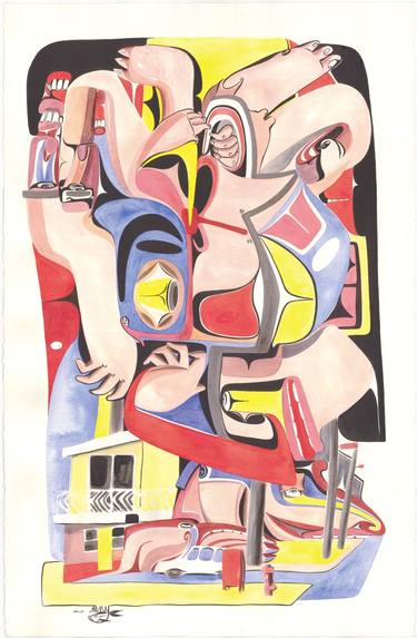 Original Surrealism Abstract Paintings by Michael Nicoll Yahgulanaas