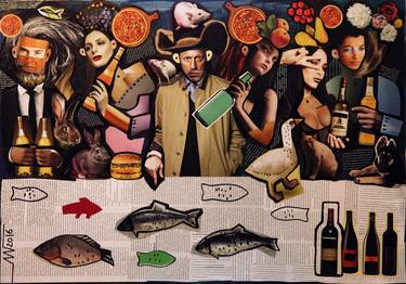 Print of Pop Art Fish Collage by Marina Gorkaeva