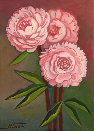 Print of Fine Art Floral Paintings by Marina Gorkaeva