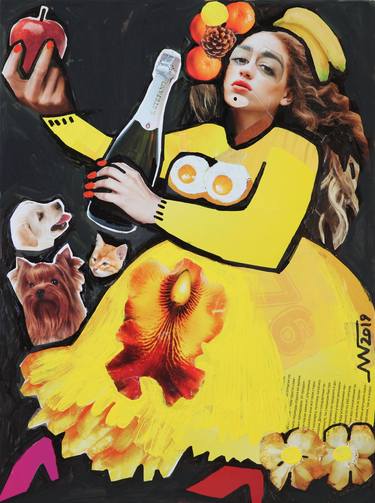 Original Pop Art Celebrity Collage by Marina Gorkaeva