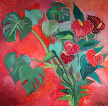 Print of Figurative Floral Paintings by Marina Gorkaeva