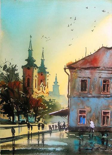 Print of Cities Paintings by Dejan Sevo