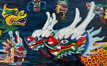 Original Expressionism Boat Paintings by Sandi Ludescher
