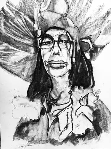 Original Expressionism Portrait Drawings by Sandi Ludescher