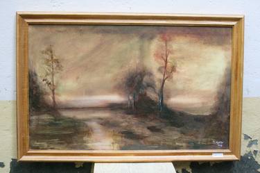 Superbe autumn landscape lost forest beautiful trees masterpiece by Agafitei framed thumb