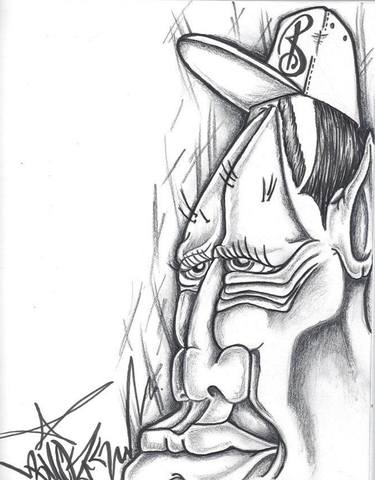 Print of Expressionism Cartoon Drawings by Bruce Uhuru