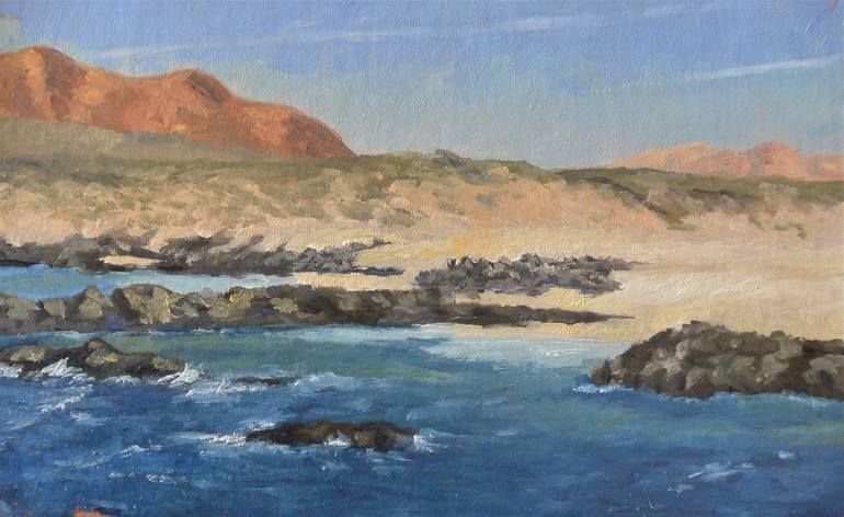 Fuerteventura beach Painting by Wolfram Diehl | Saatchi Art