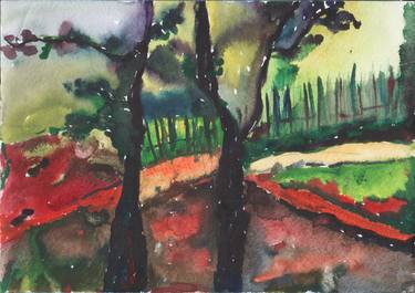 Print of Expressionism Tree Paintings by Tetyana Snezhyk