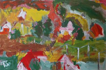 Original Expressionism Landscape Painting by Tetyana Snezhyk