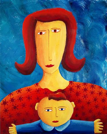 MOTHER AND CHILD = Portrait Painting thumb