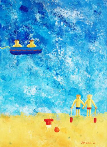 Print of Fine Art Beach Paintings by Julie Nicholls