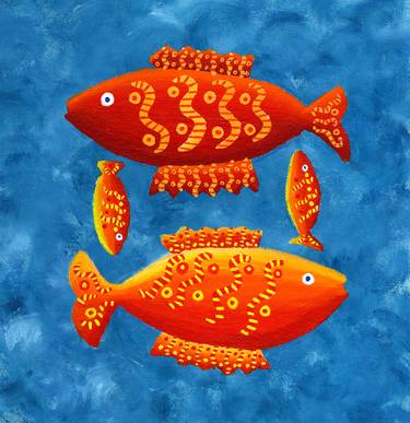 Print of Fish Paintings by Julie Nicholls