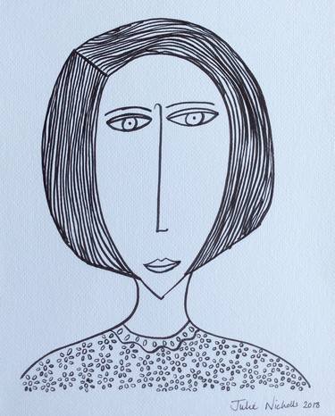 JULIE - Self Portrait With A Bob Hairstyle Drawing thumb