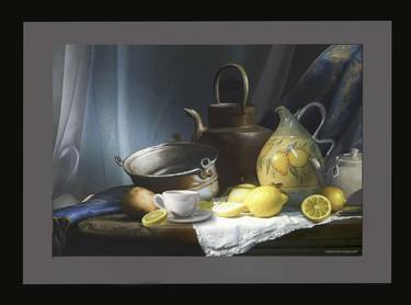 painting of natural lemon,kitali,cup thumb