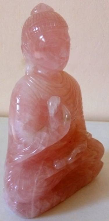 Gautama Buddha staue of rose quartz thumb