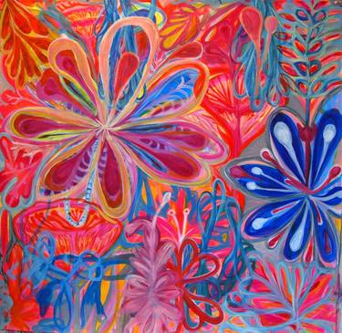 Original Abstract Expressionism Floral Paintings by MARITZA PEREZ