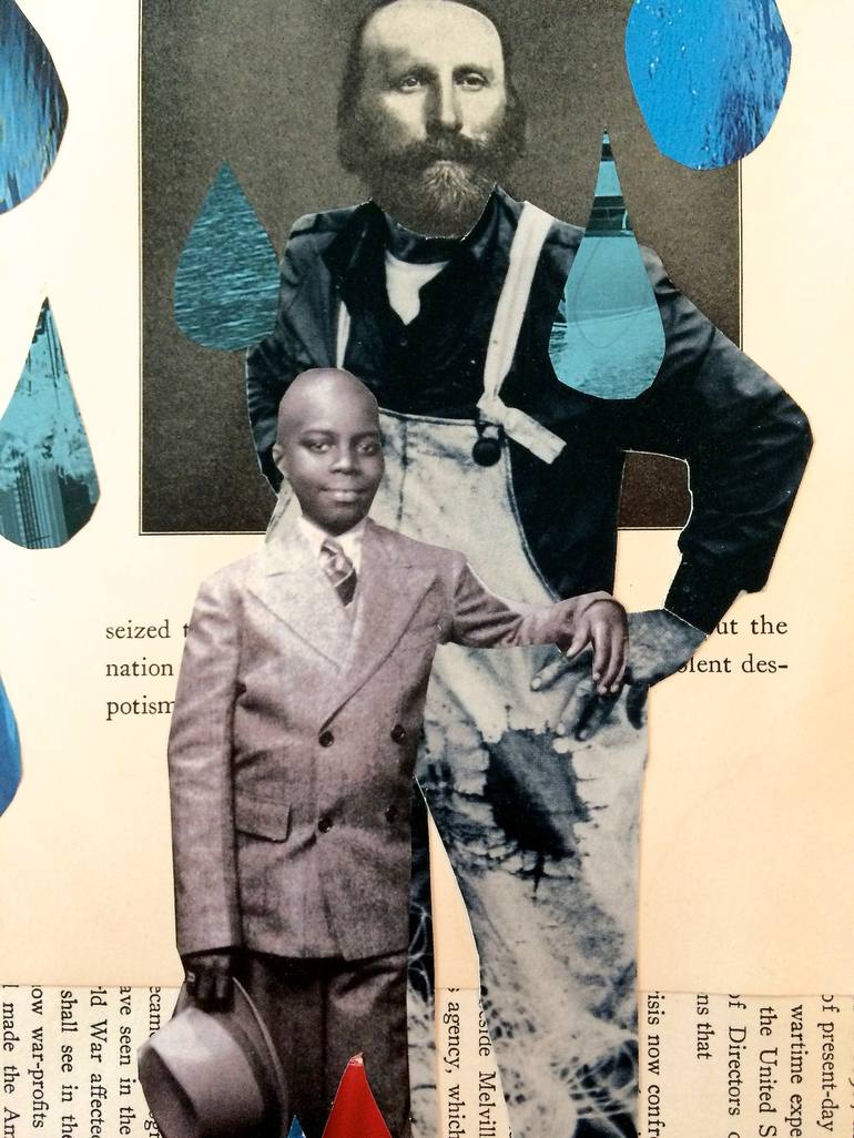 Original Figurative Family Collage by Maritza Perez