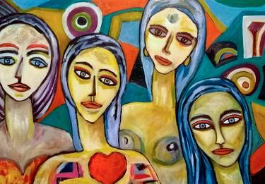 Original Figurative Women Paintings by salua saleh