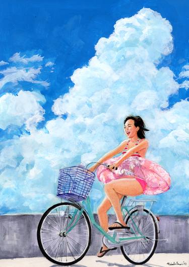 Print of Fine Art Bicycle Paintings by M Groovy