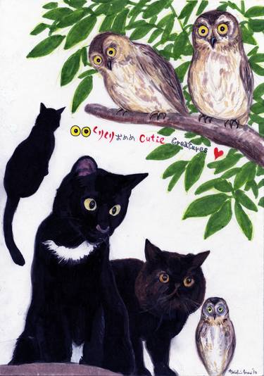 Print of Illustration Cats Paintings by M Groovy