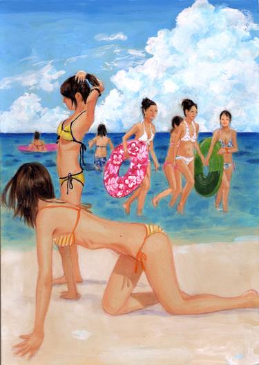 Print of Illustration Beach Paintings by M Groovy