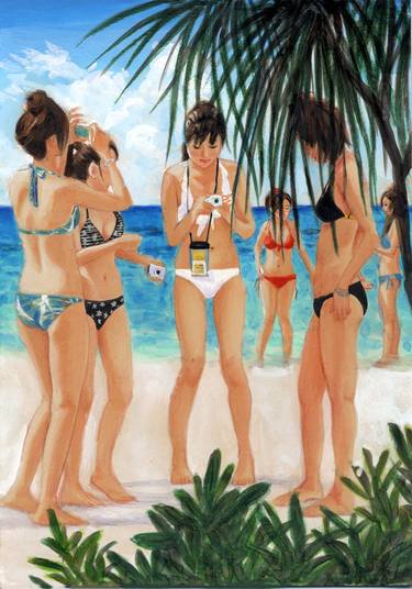 Print of Beach Paintings by M Groovy