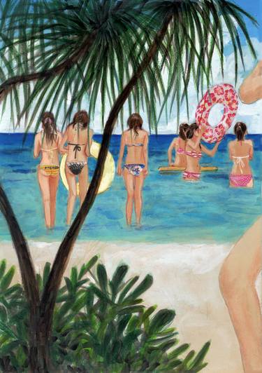 Print of Illustration Beach Paintings by M Groovy