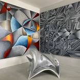 Paintings Composition XXII and Theatre II, arm chair by David Kounovsky