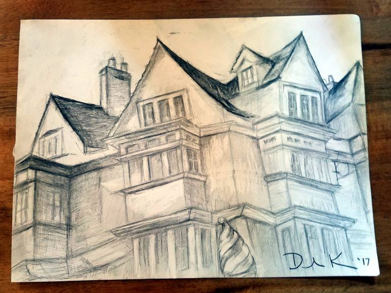 Original Fine Art Architecture Drawing by Deborah Kern