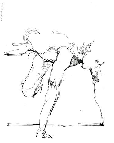 Male Figure in motion, sketch thumb
