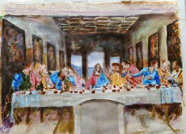 Last supper. Leonardo Da Vinci. Sketch thumb