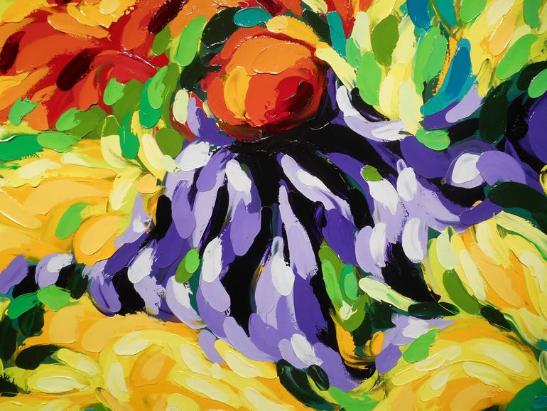 Original Abstract Garden Painting by Bill Stone